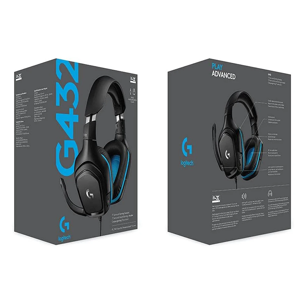 Новая Проводная игровая гарнитура Logitech G431 с объемным звуком 7,1, наушники DTS X 2,0 для откидного микрофона, ПК