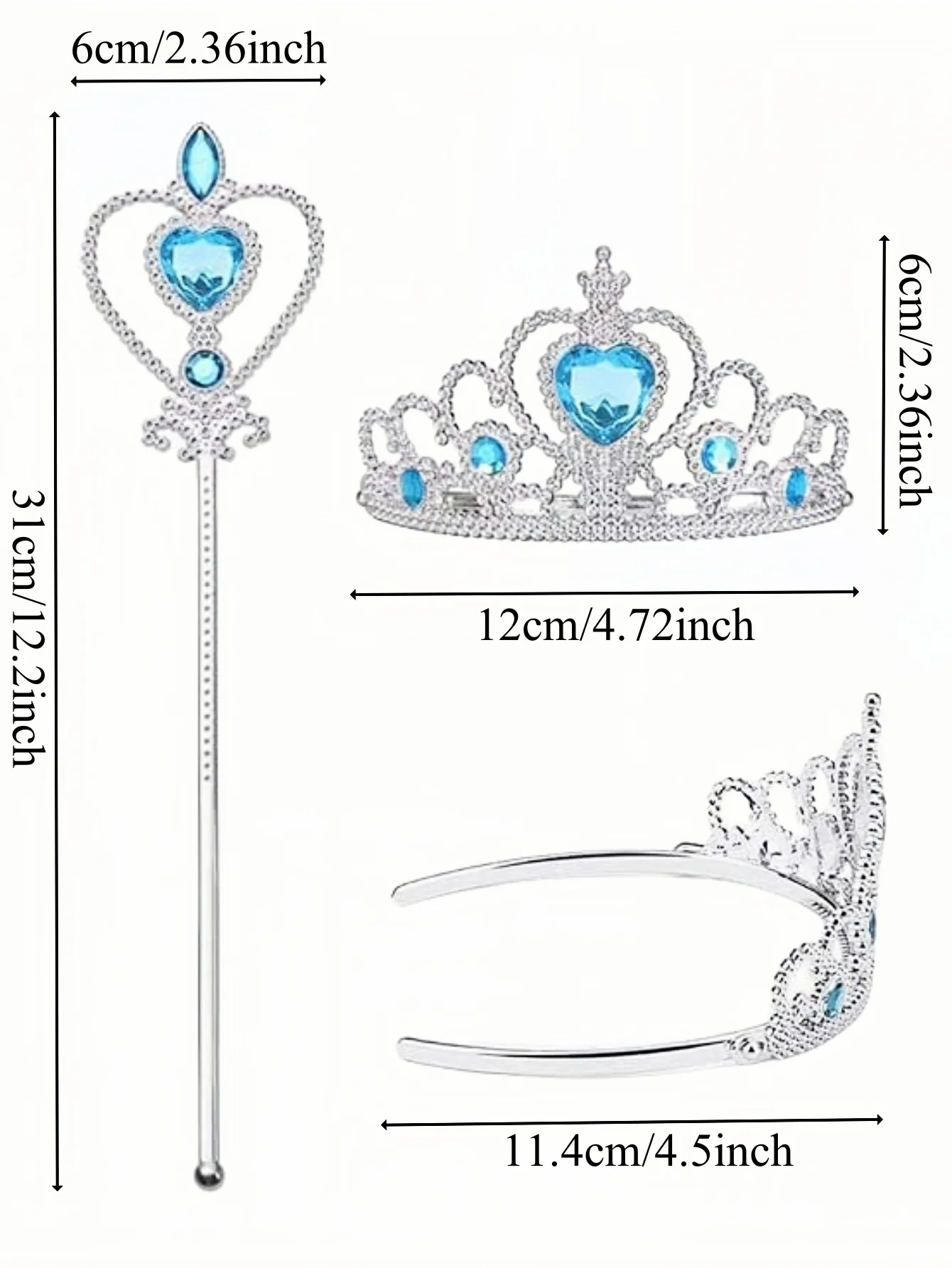 Accessori per vestire la principessa Tiara con corona da principessa per bambine, regali giocattolo con bacchetta magica per tiara da principessa per bambini per 3-6 ragazze