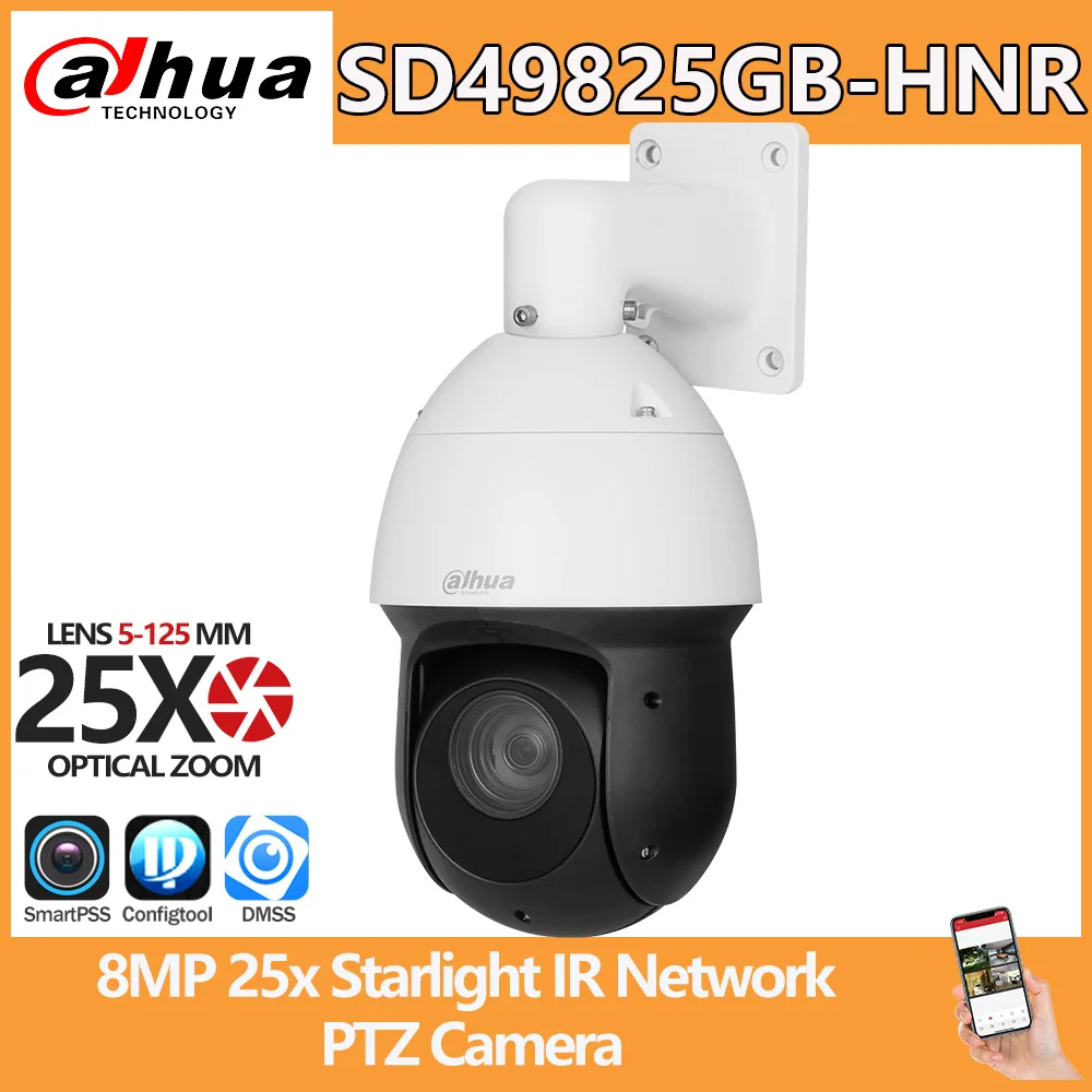 Dahua SD49825GB-HNR PTZ Camera 8MP 25X Optical Zoom Starlight Network Surveillance Camera IR Distance up to 100M Face Detection