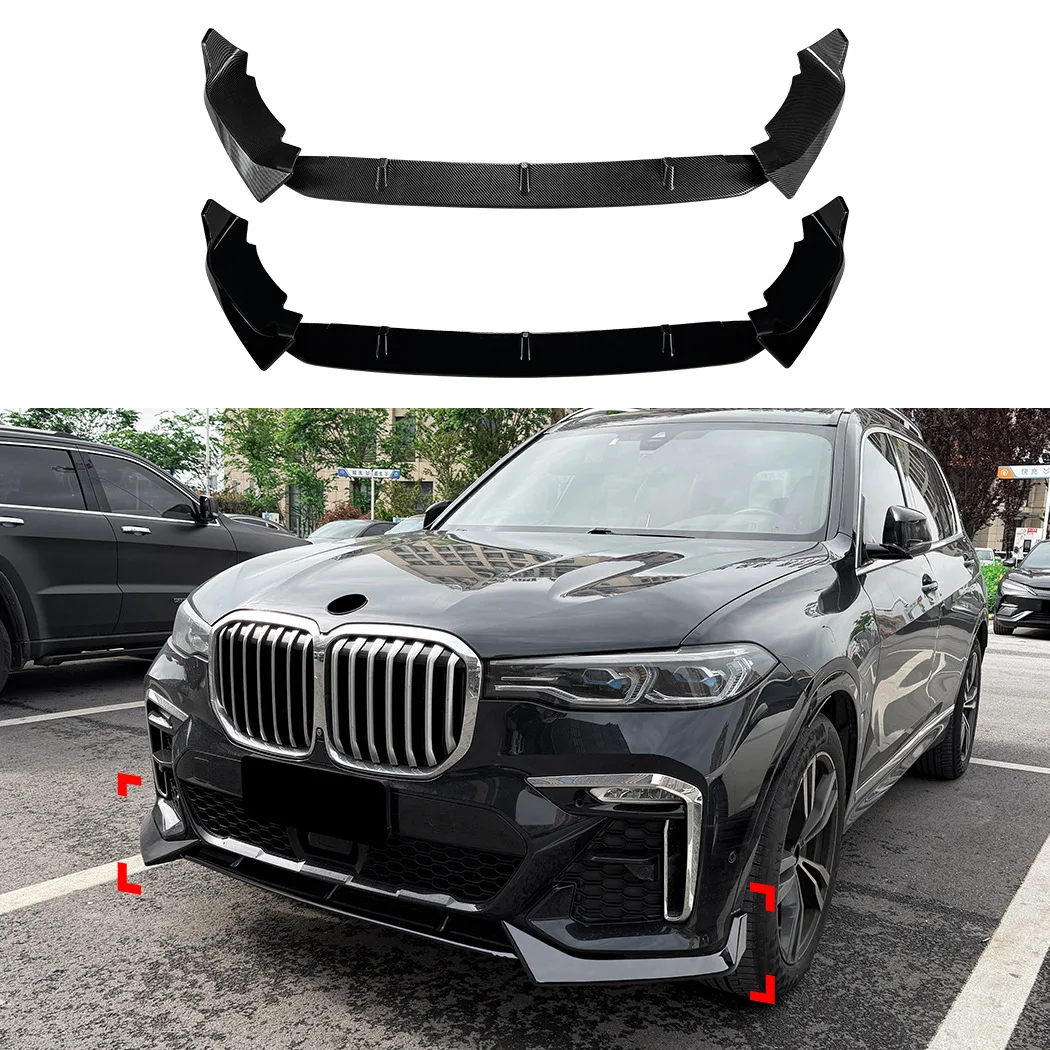 

Fits For BMW X7 G07 2019 2020 2021 2022 M Front Bumper Splitter Lip Glossy Black Spoiler Diffuser Body Kit Modification