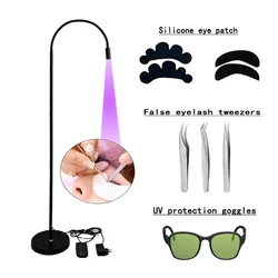 High power 5W ultraviolet LED UV glue curing light beauty eyelash grafting quick curing silent foot switch floor lamp