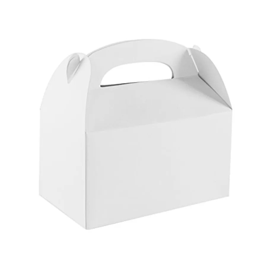

Blank White Color Treat Gift Paper Cardboard Boxes with Handles, Arts and Crafts Candy Goodie Bags, Picnic, Birthday Party Favo