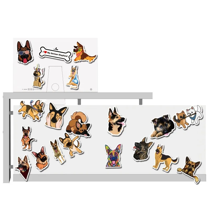 50PCS การ์ตูนส่วนบุคคล German Shepherd Creative Doodle สติกเกอร์ตกแต่ง