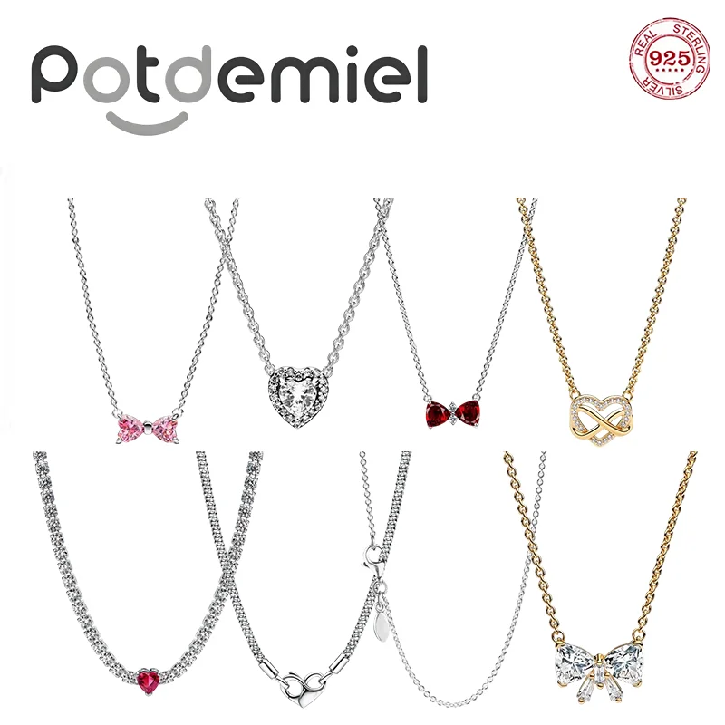 

The classic butterfly knot heart-shaped necklace made of 925 silver is a perfect gift for your girlfriend.