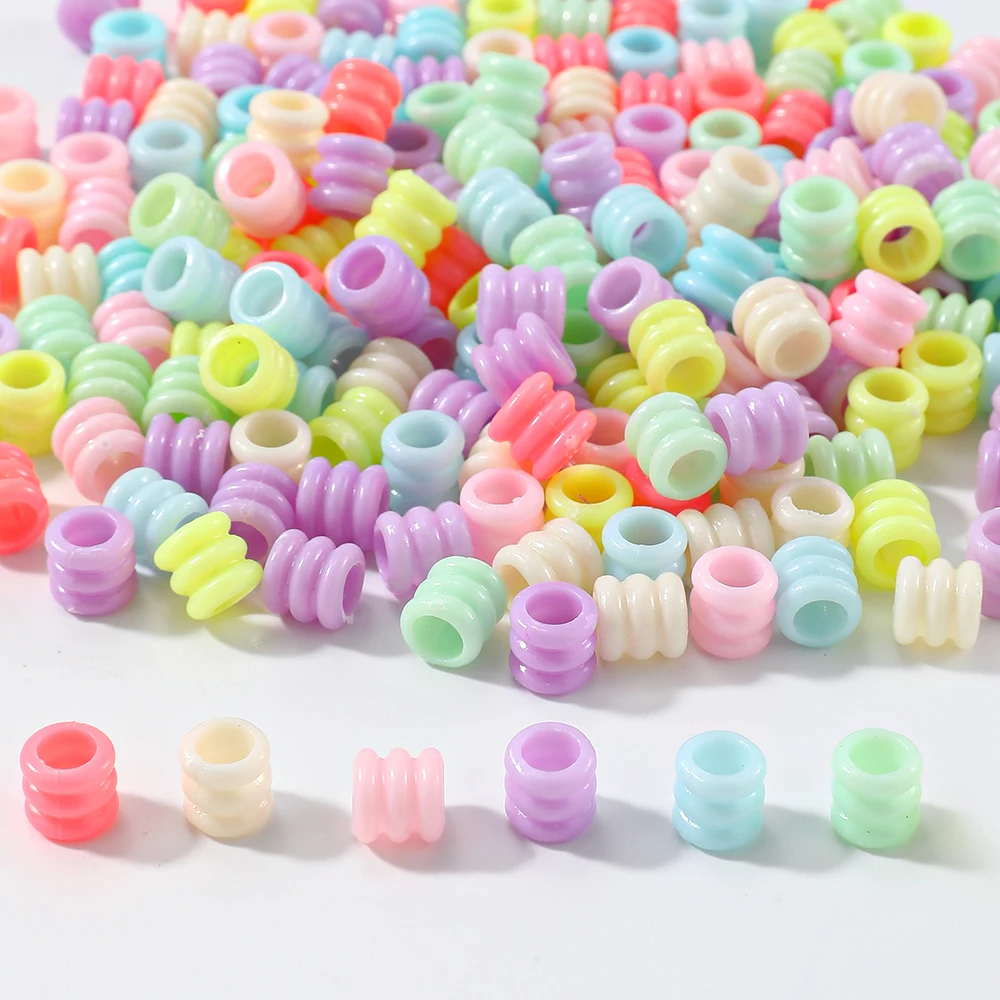 100-300 Stück 9mm Acrylperlen in verschiedenen Farben, große Lochperlen, Abstandshalterperlen zum Basteln von Armbändern, Halsketten und Schmuck. – Detail 6
