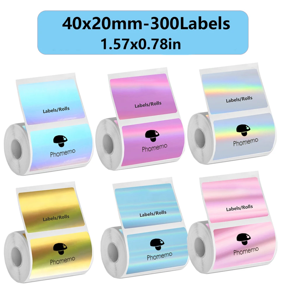 【Nicht kompatibel mit NIIMBOT】1 Rolle 40x20MM kompatibles Phomemo M110 M220 M200 selbstklebendes Laser-Thermopapier, E210 P50 Detong P1 – Detail 1