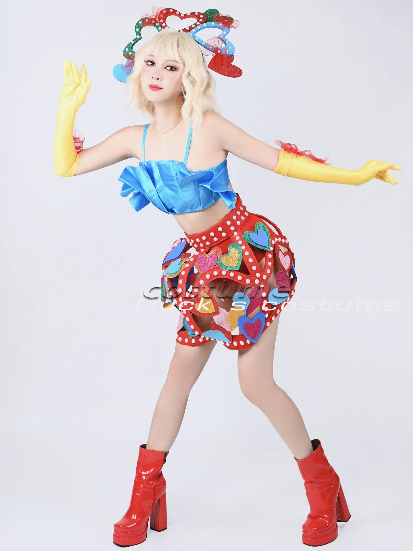 2025 New Gogo Performance Costume Candy Cute Set Nightclub Bar Dj Party Dress Women Jazz Dance Drag Queen Stage Wear DN21065