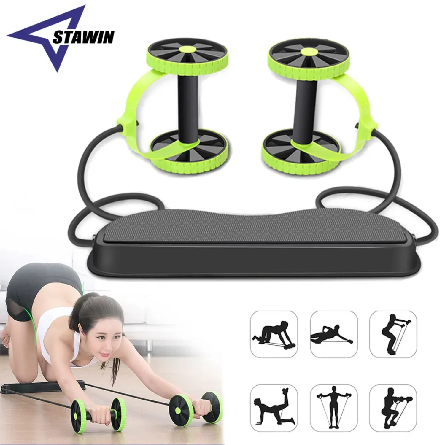

Ab Roller Abs Workout Multifunctional Thicker Ab Roller Wheel Exercise Equipment Easy To Use Ab Roller Body Shaping Gym