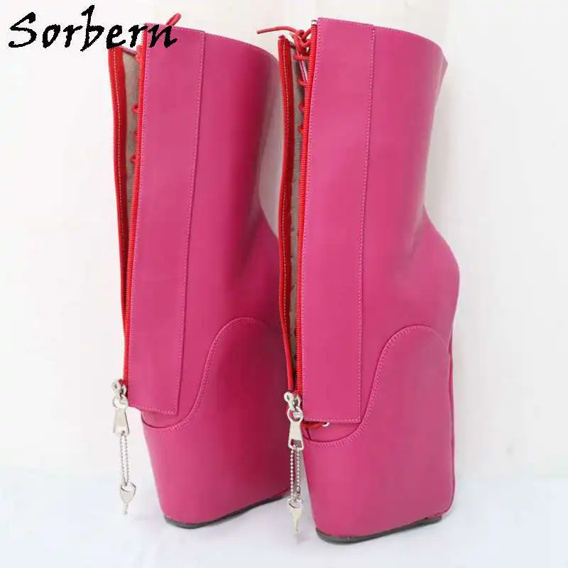 Sorbern Rose Pink Matte Ankle Boots Women Ballet High Heels Shoes Ladies Women Boots Classic Style Art Performance Show Custom