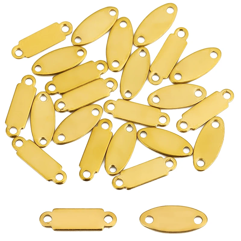 30 قطعة PVD لا تتلاشى أبدًا قلادة من الفولاذ المقاوم للصدأ موصلات المشابك مزدوجة الحفرة الكبيرة بار الروابط عصا سوار النتائج صنع المجوهرات