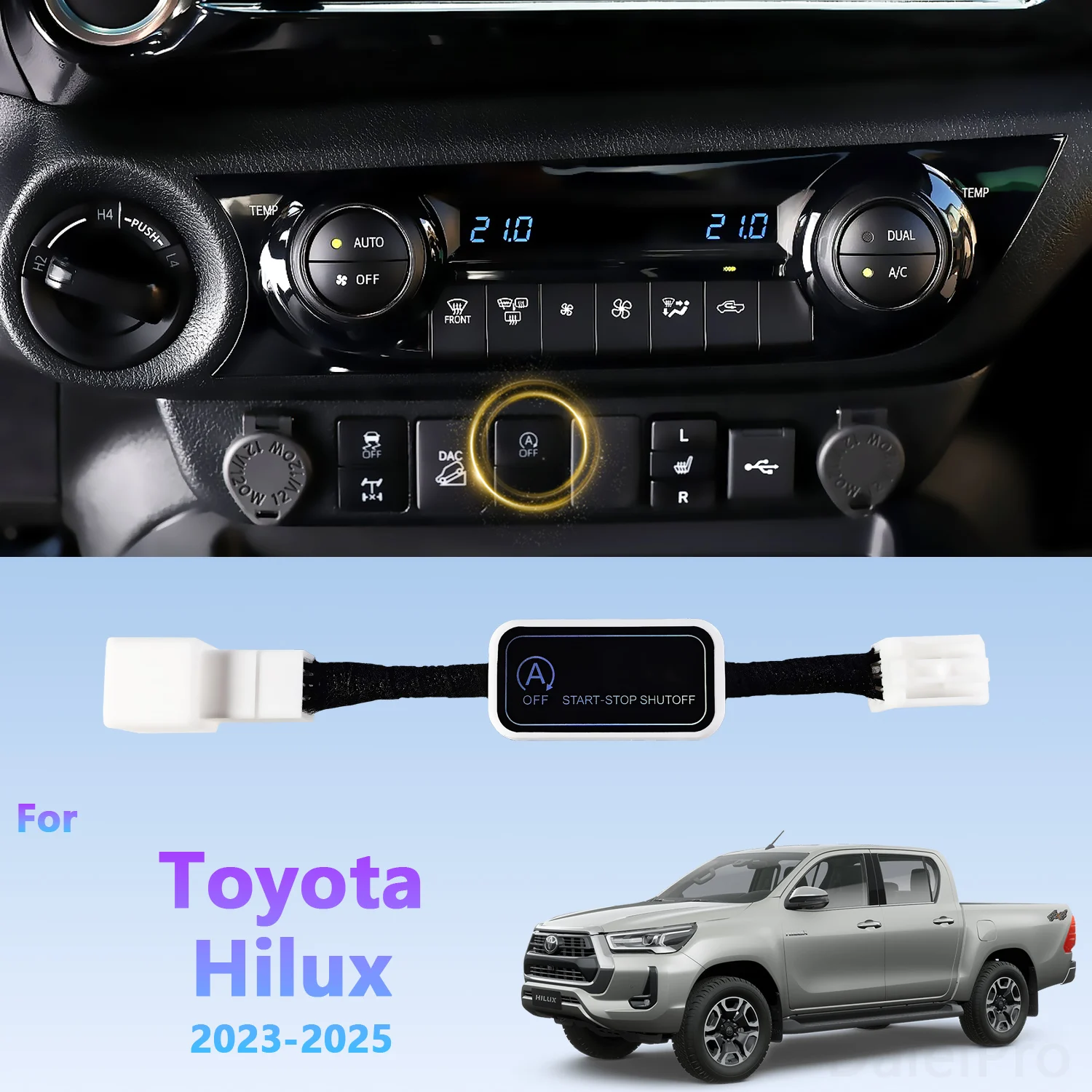 

Автоматический запуск и остановка для Toyota Hilux 2023 2024 2025, автоматическая система остановки двигателя, выключение устройства, датчик управления, заглушка, стоп