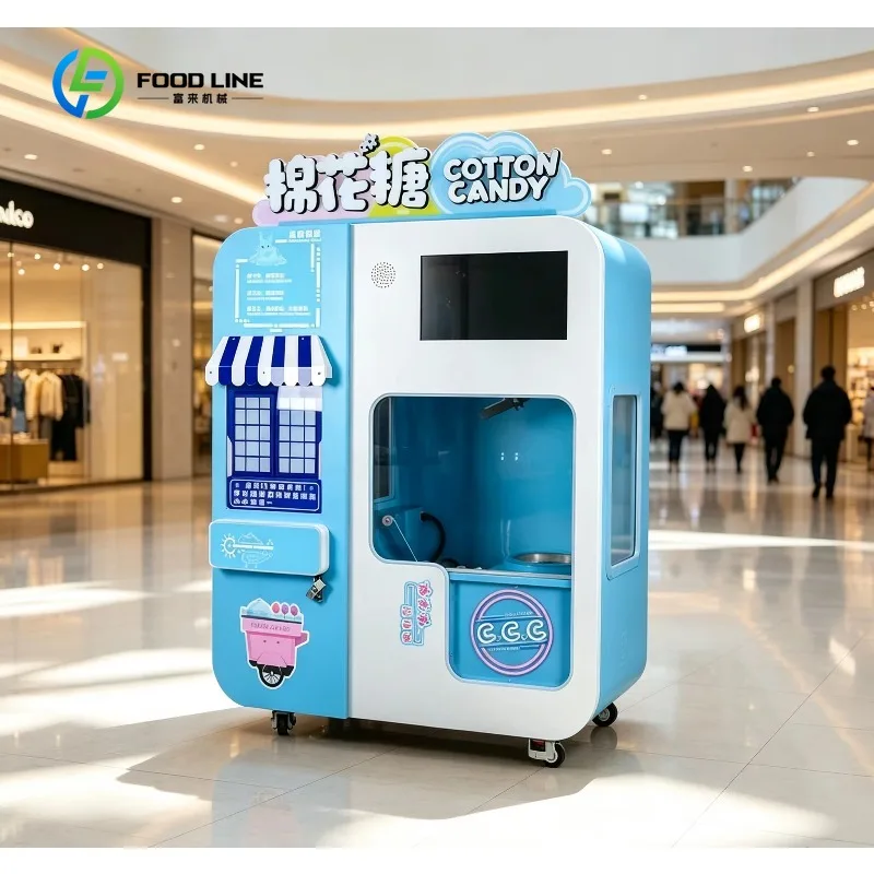 Customized Automatic Intelligent Cotton Candy Vending Machine Multi-Payment Commercial Use