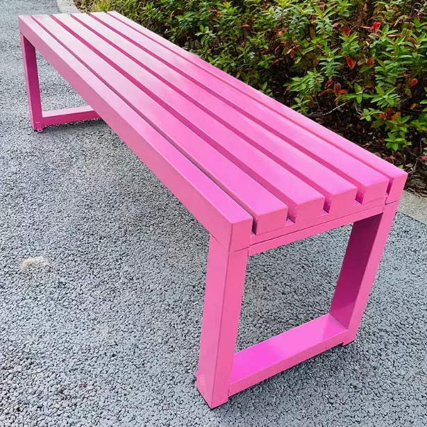 Heavy Duty Outdoor Park Bench Garden Patio Chair Galvanized Steel Plastic Wood Waterproof Rustproof Anti-aging Colorful Seating