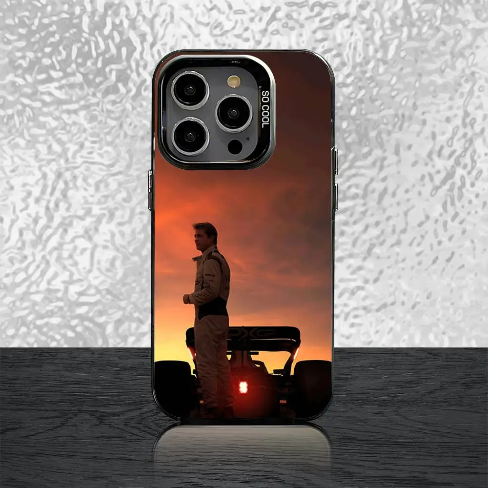 حافظة هاتف فيلم F-F1 2025 لهاتف آيفون 16,15,14,13,12,11,Pro,Max,Plus,Mini,SE غطاء خلفي ليزر أسود غير لامع