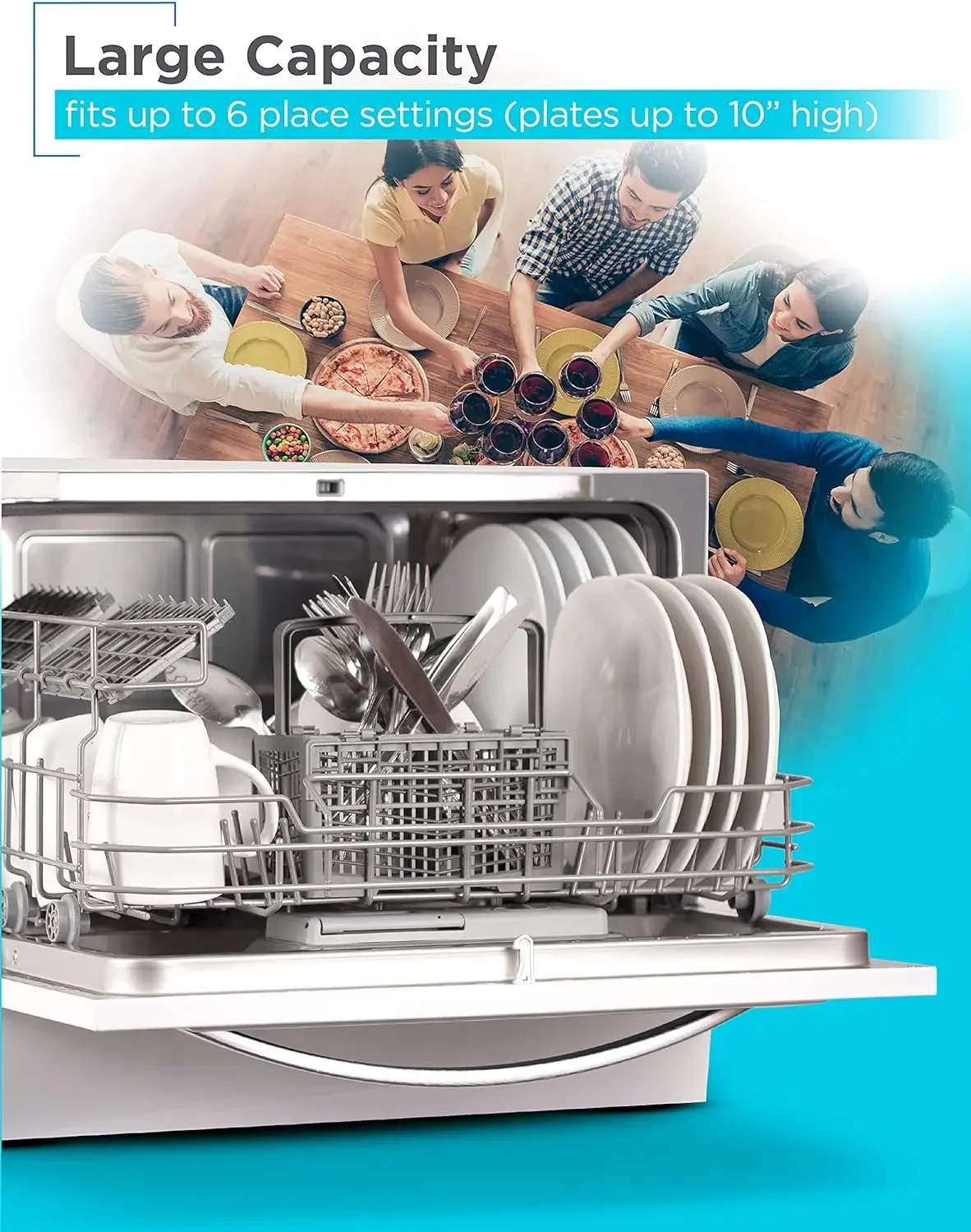 MDF18A1AST Built-in Dishwasher with 8 Place Settings, 6 Washing Programs, Stainless Steel Tub, Heated Dry, Energy Star