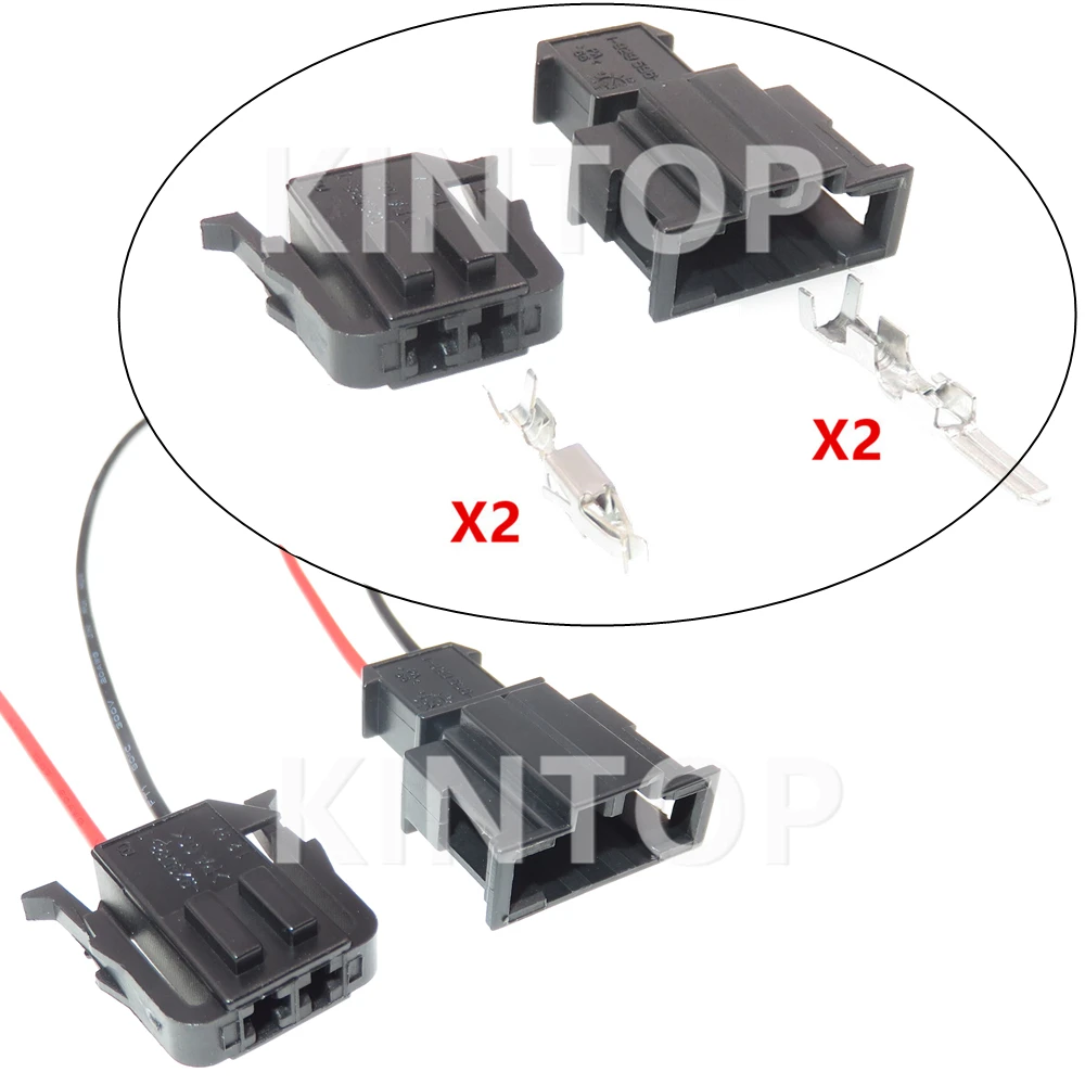 1 Set 2 Pins 191972702 Car ABS Sensor Wiring Harness Connector Auto Male Plug Female Socket AC Assembly For VW Audi 1-929588-1