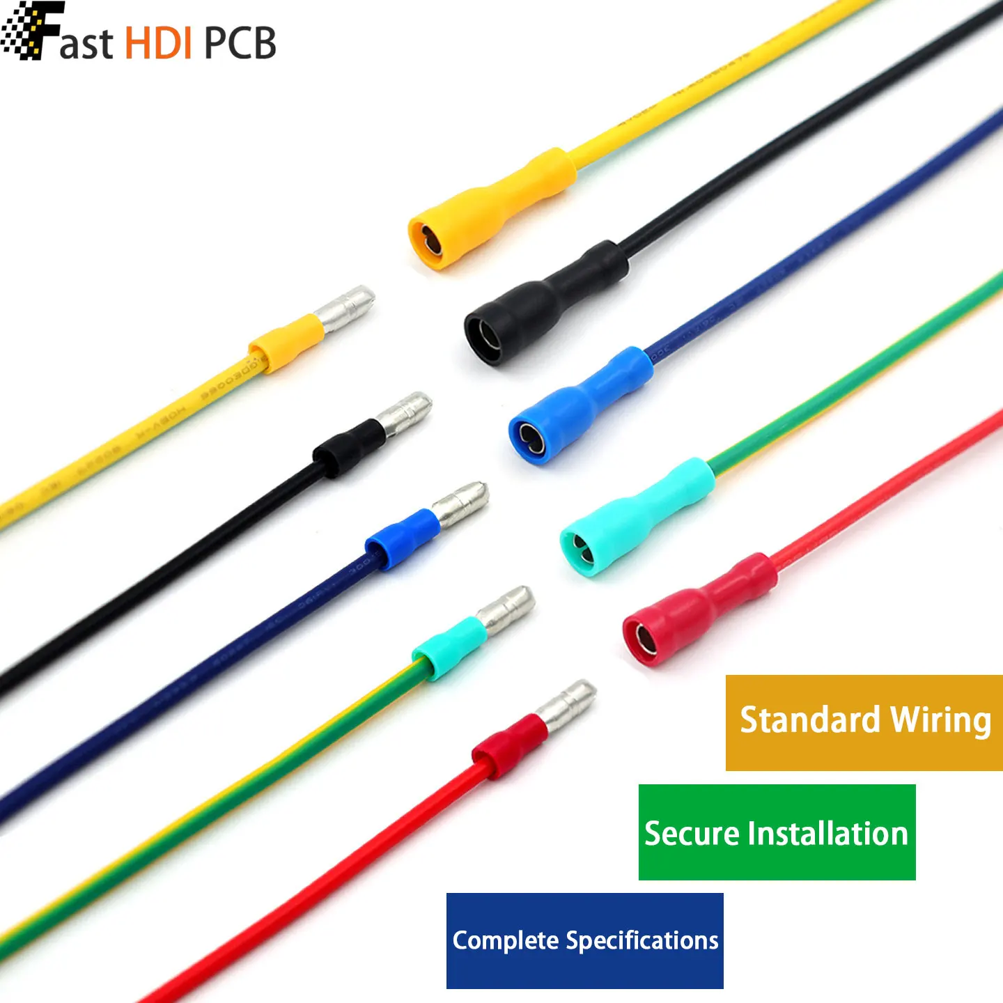 PVC Bullet Terminal Connector Male Female Butt Splice Wire Crimp 0.5-6sqmm Brass Tin Plated Flame Retardant for Automotive Boat