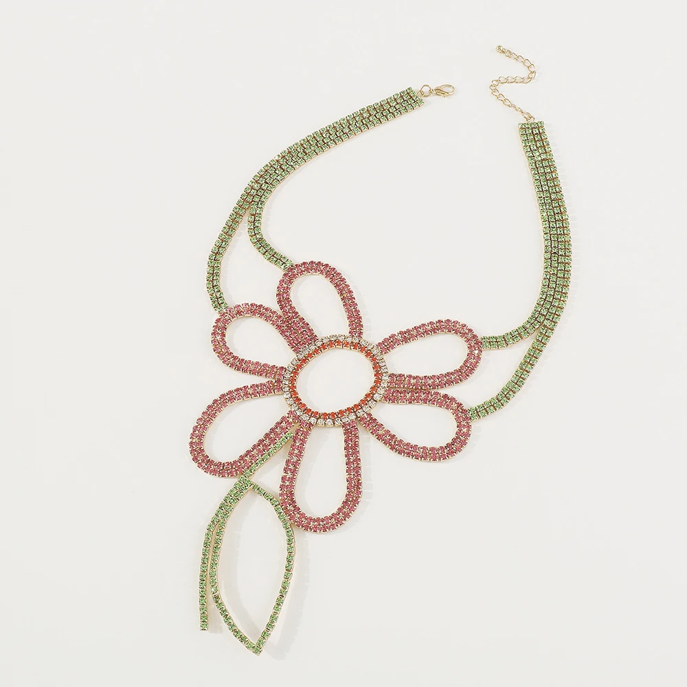 Farbenfrohe Kristallblumen-Sta – Crystal Choker Necklace Bewertung und Preis