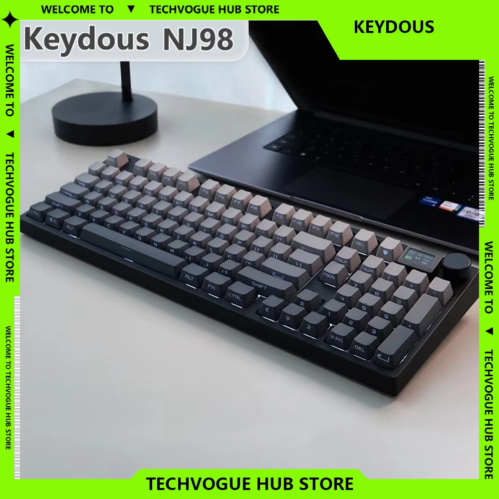 Keydous NJ98 Mechanical Keyboard Wireless Three Mode Hot Swap 98 Keys Gamer Keyboard Bluetooth RGB PC Office Gaming Keyboard