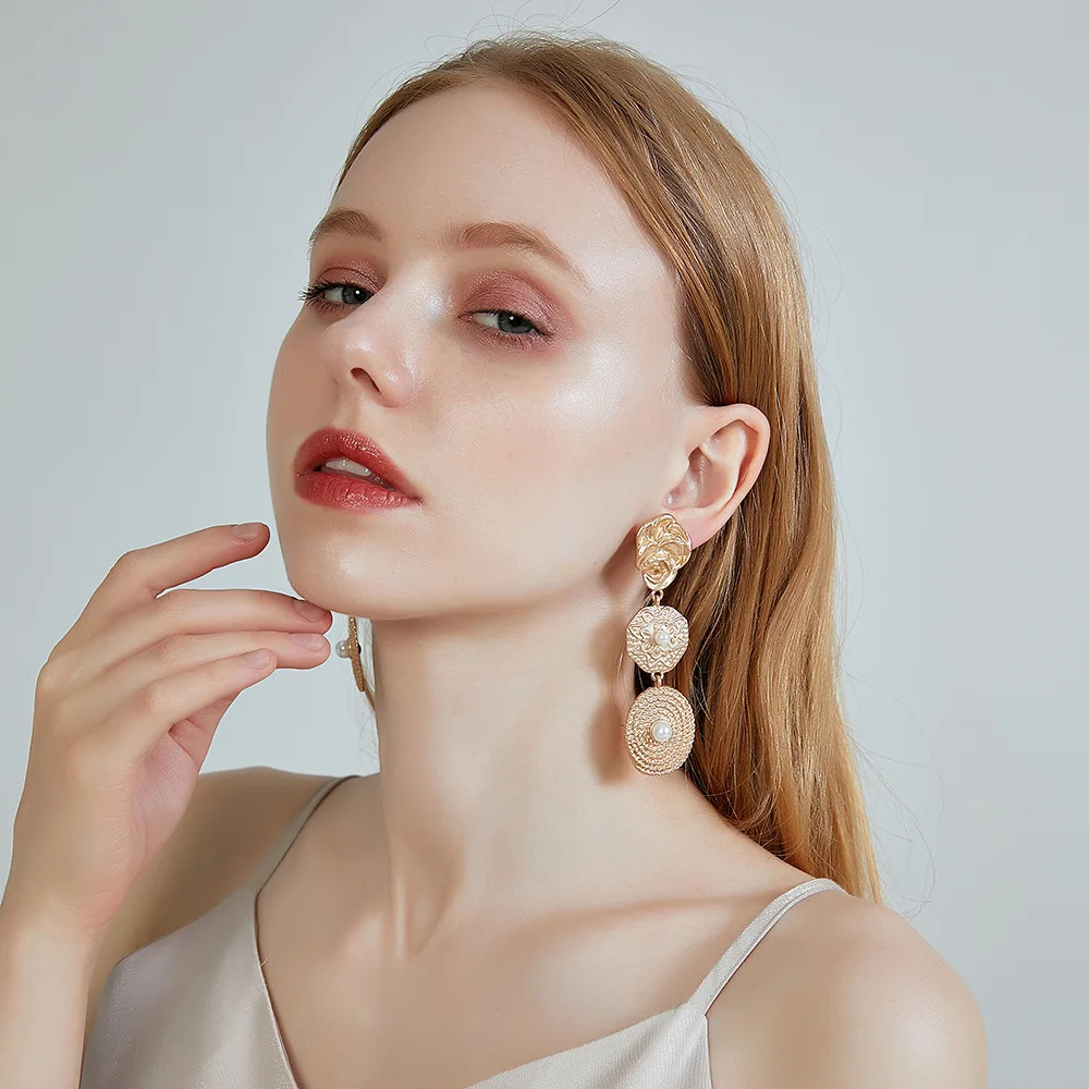 Geometric Earrings Europe and America Style Dangler For Women Punk Party Drop Earring Wedding Bridal Ear Hoop Jewelry Gifts