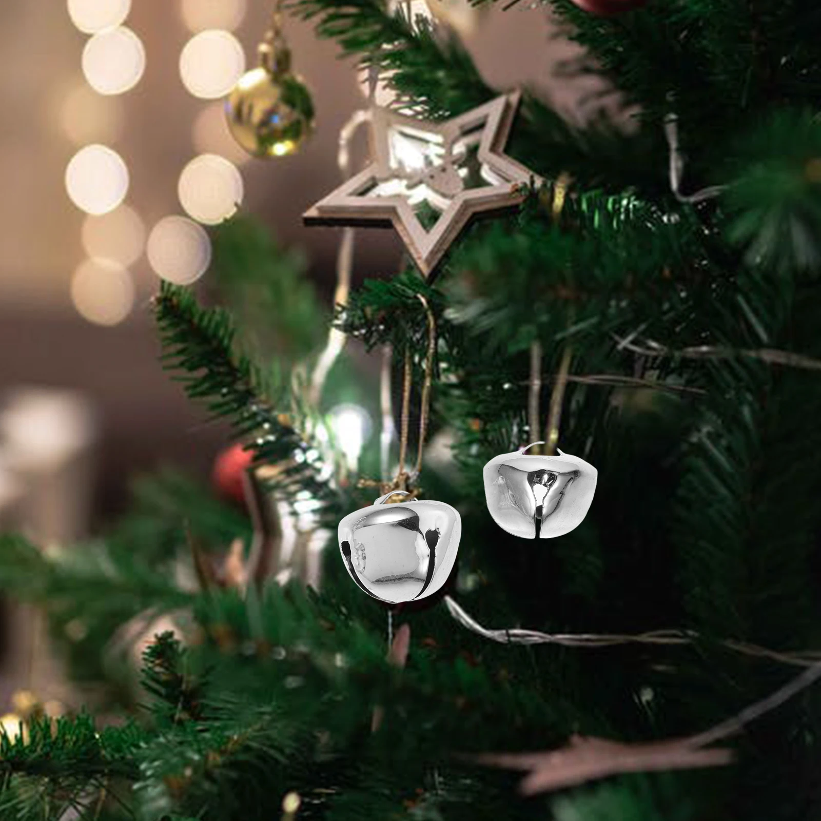

50 Pcs Bell Decoration Hanging Holiday Decorative Ornaments Christmas Decorations