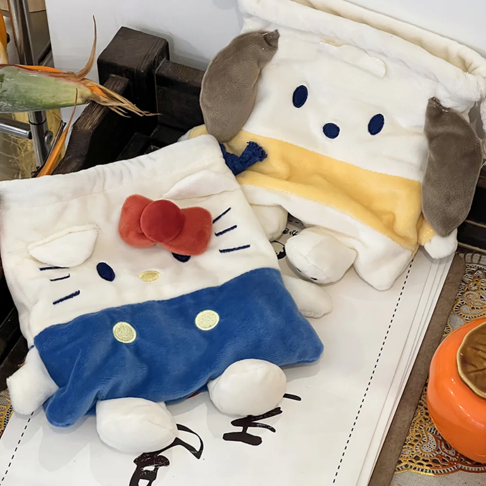 

Anime Hello kitty Foldable Storage Bag Sanrio My Melody Pochacco Travel Portable Cosmetics Drawstring Organizer Bags Girls Gifts