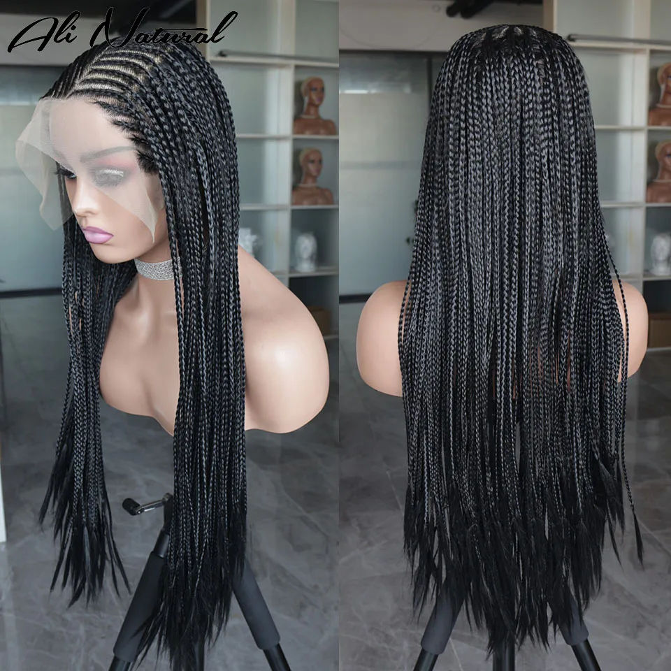 

Glueless Lace Front Braided Wigs Synthetic 13x6 Deep Part Lace Frontal Box Braids Wig for Black Women Daily Wear