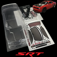 RC 1/10 PVC SRT Challenger Hellcat Body shell 190mm width 260mm wheelbas With Spoiler For 1/10 RC Drift MST HSP REVED YOKOMO