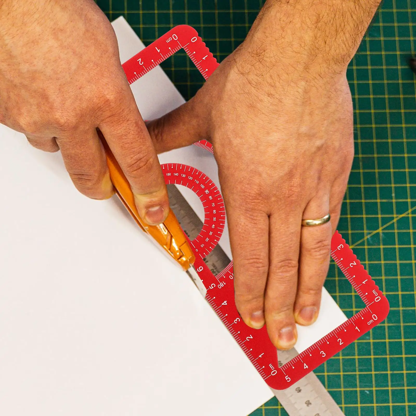 Folding Ruler Multipurpose Aluminum Alloy Versatile Multi-functional Drawing Round Multifunctional Student