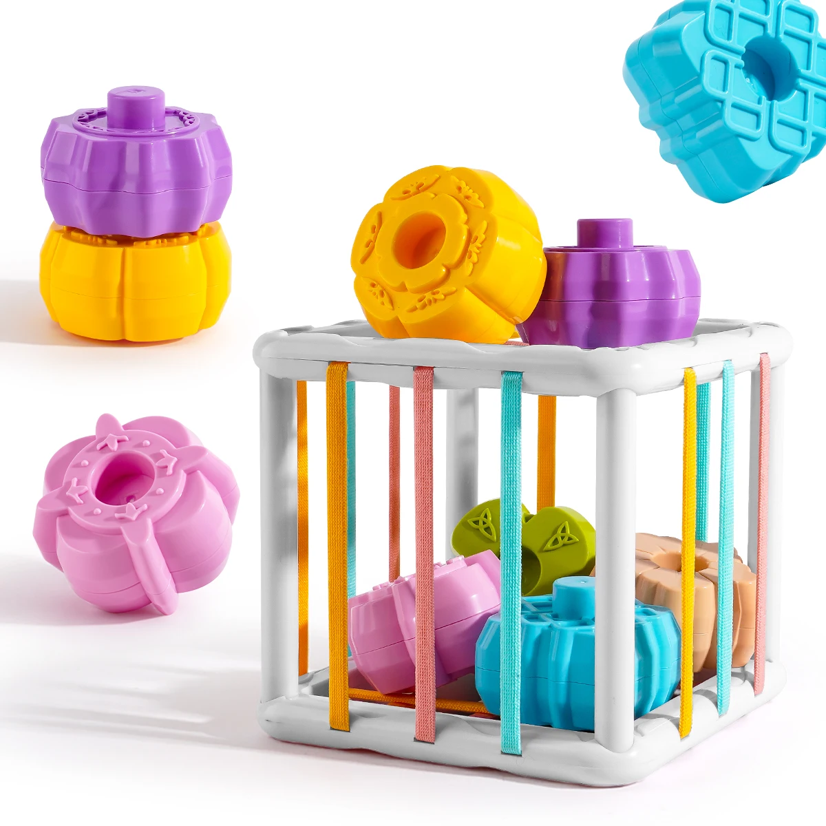 7Pcs Kids Educational Cube ShapeMatching Stacking Learning ToysEducational Play Games Baby Toys