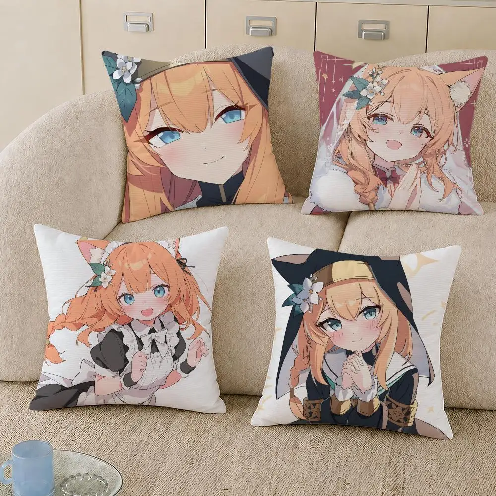 Game Iochi Mari Blue Archive Cushion Cover Decorative Pillowcase Soft Short Plush Cozy Durable Sofa Home Decor Items Gift
