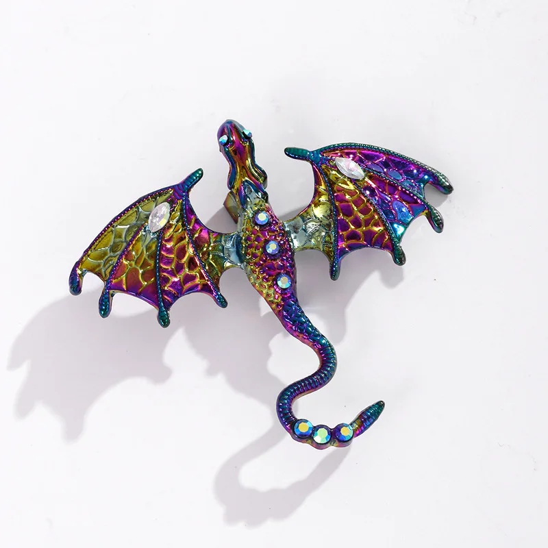 Mode Emaille Drachen Broschen Für Männer Frauen Strass Fliegen Drachen Kleidung Anzug Party Büro Brosche Pins Schmuck Zubehör
