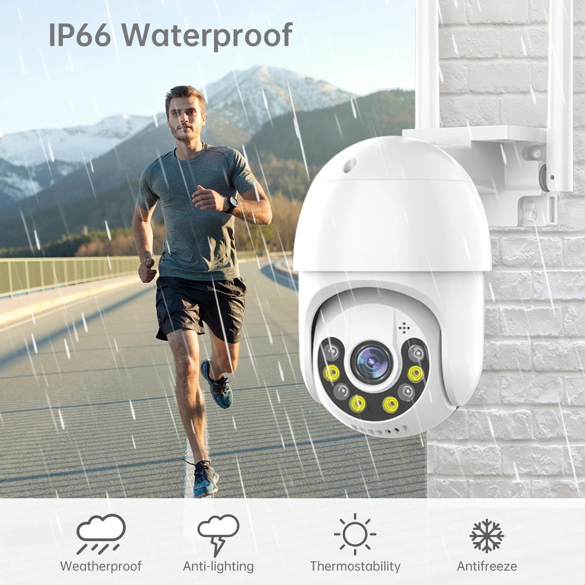 Jooan-屋外デュアルレンズipカメラ、自動追跡、セキュリティビデオ監視、3mp cctv、8mp hd、5g wifi