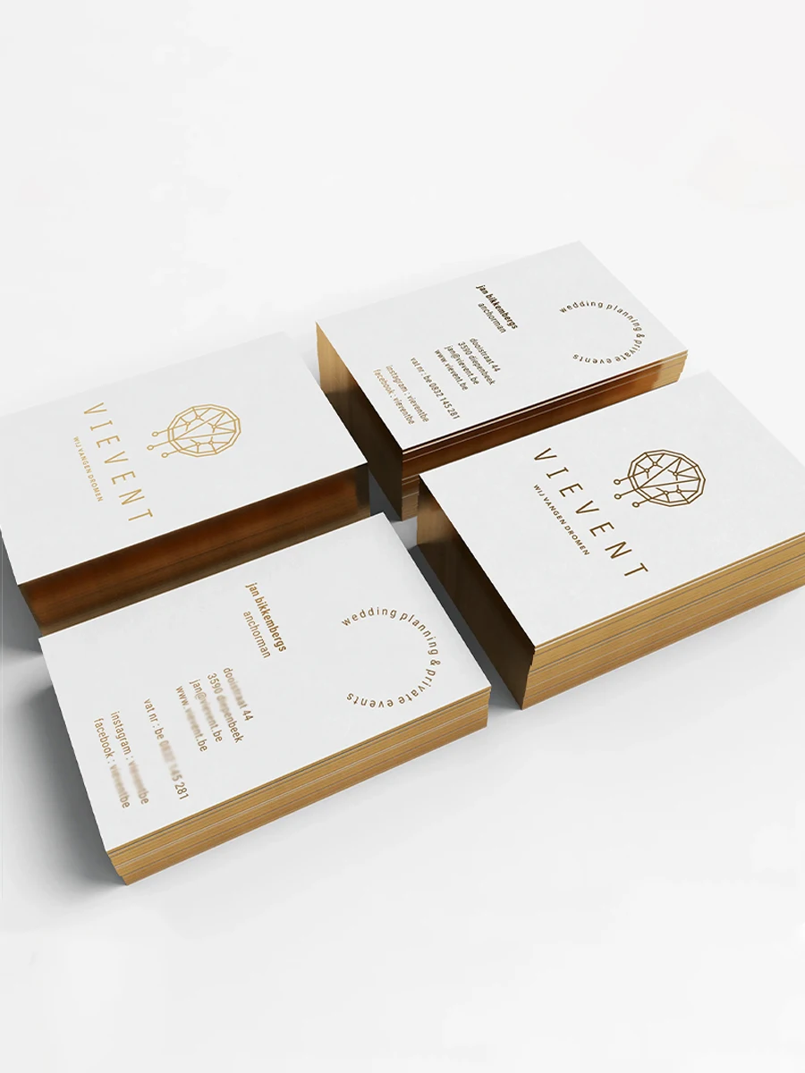 Carte de visite holographique colorée personnalisée, bord doré arc-en-ciel, avec Logo en aluminium, carte de visite en matériau en carton, 200 pièces