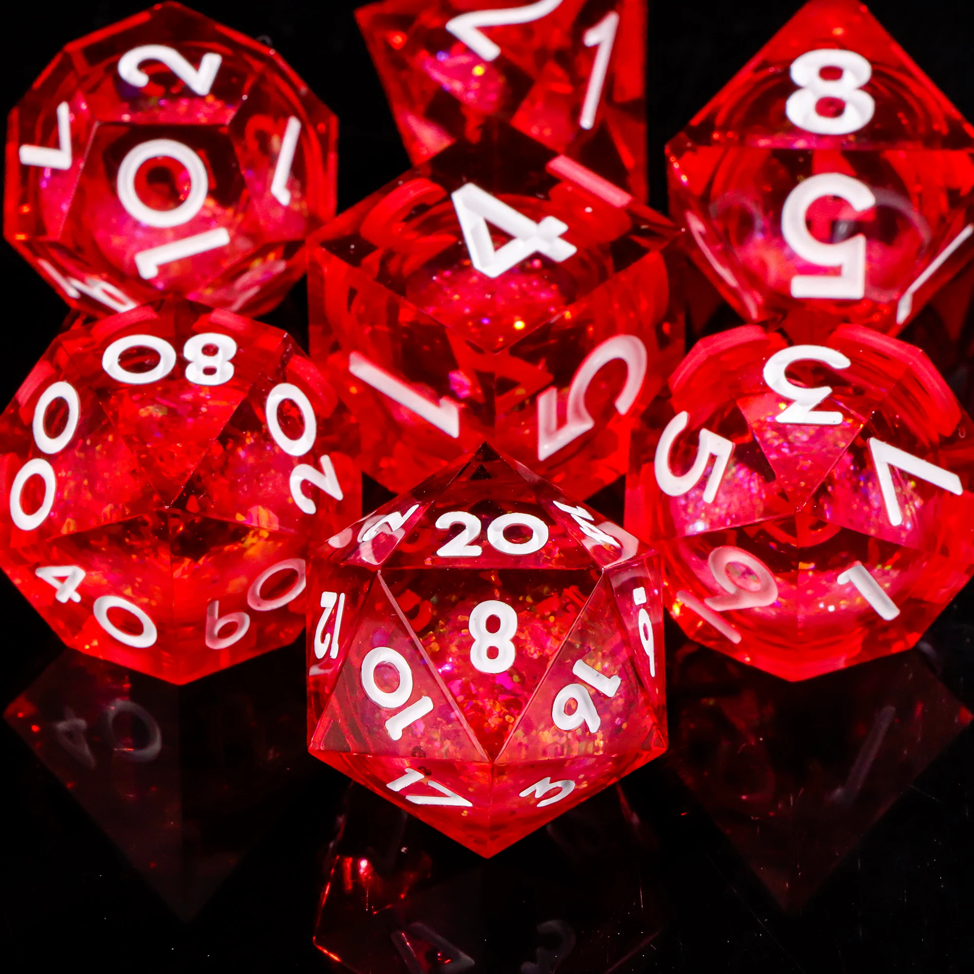 

Красные кости с жидким сердечником для набора многогранных кубиков DnD для ролевых игр Dungeons and Dragons, полный набор D&D Dice