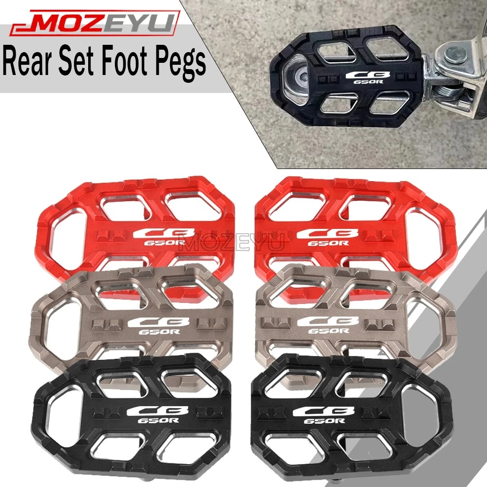 

MOZEYU Motorcycle Part Billet Wide Foot Peg Pedals Rest Footpegs For HONDA CB650R CB650 CB 650 R 650R 2019 - 2021 2022 2023 2024