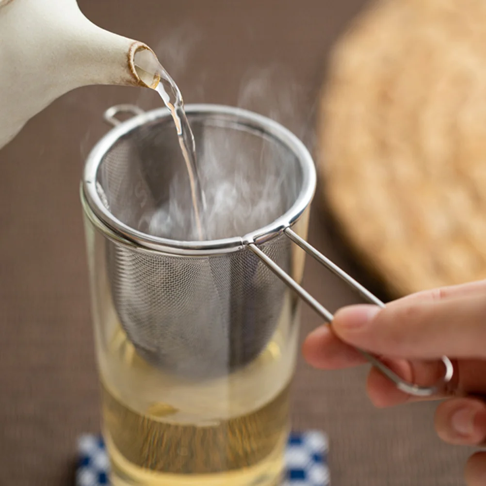 

Large Stainless Steel Tea Strainer Fine Mesh Double Layer Basket for Loose Leaf Tea Cooking Noodle Skimmer Kitchen Colander