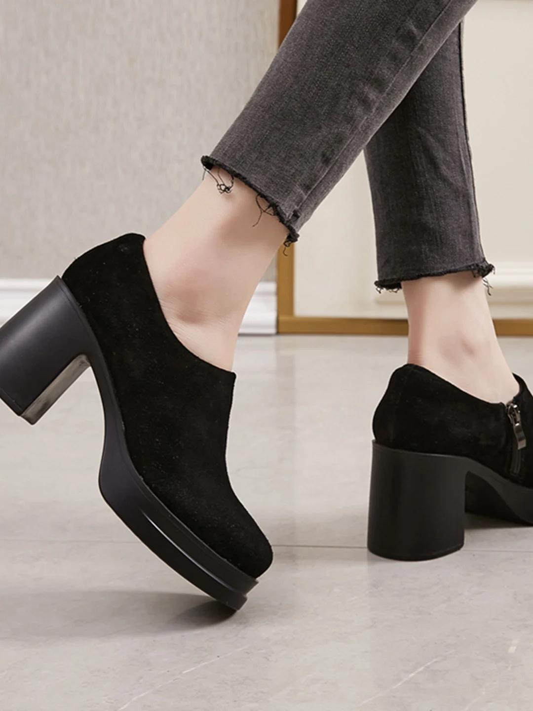 leather-thick-high-heel-waterproof-platform-comfortable-lightweight-frosted-velvet-round-head-mary-jane-mid-heel-women's-sing