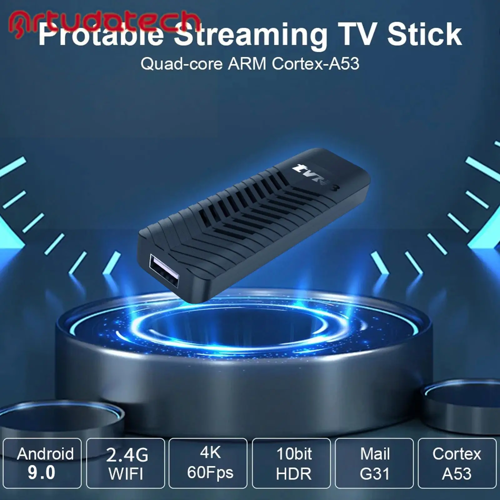 TVR3-S TV Stick Android 14 1GB 8GB Dongle Set-Top Box 4K Player Protable TV BOX