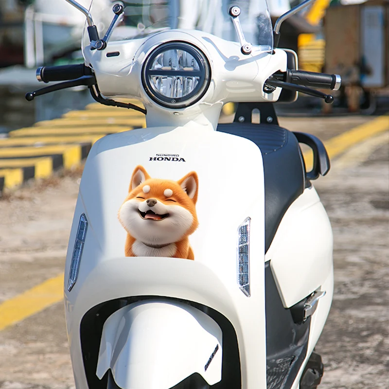 Car Stickers 3D Corgi Motorcycle Front Cowl Side Fairings Animal Decals Window Bumper Windshield Waterproof Auto Accessories