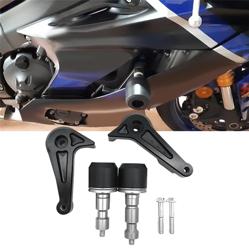 

Motorcycle Aluminium Alloy Falling Protection Frame Slider Crash Pad Protector For YZF-R6 2017-2022 Replacement Silver