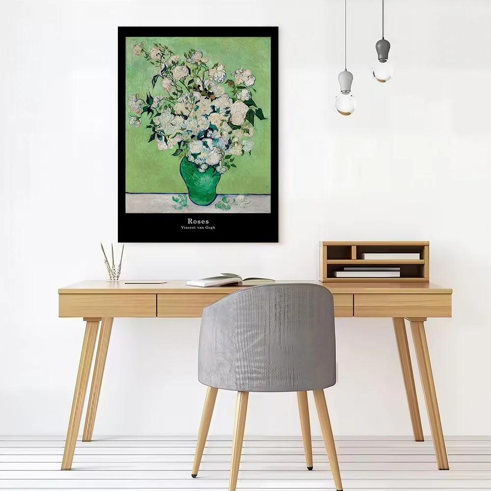 ROSES Vincent Van Gogh Canvas Wall Art Poster Custom Photo Print Modern Painting for Fans Decor Living Room Interior Decoration