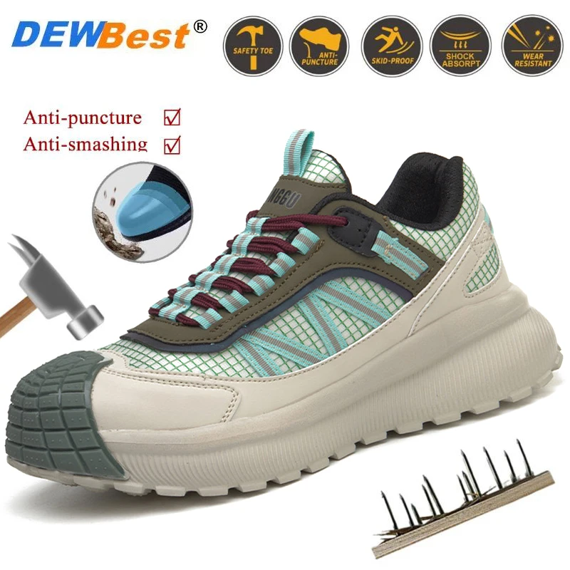 New Men's Safety Shoes: Steel-Toe, Impact-Resistant, Puncture-Resistant, Lightweight, Protective, and Durable Work Shoes