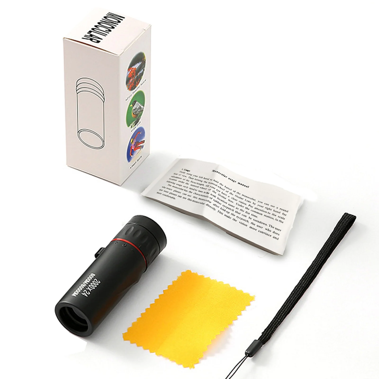 Nuevo Mini telescopio Monocular portátil 2000x25 HD telescopio para teléfono móvil con soporte Camping caza telescopio para observación de aves