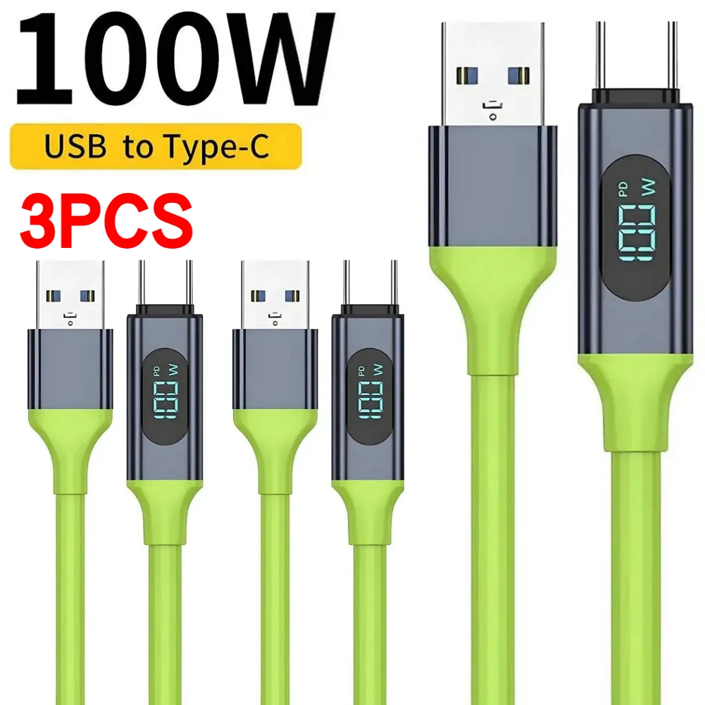 2026 NEU 240 W USB-C-Kabel Dual Typ C A auf C-Kabel mit digitalem Bildschirm Monitorzeit 480 Mbit/s Hochgeschwindigkeits-Datenübertragung Schnellladegerät
