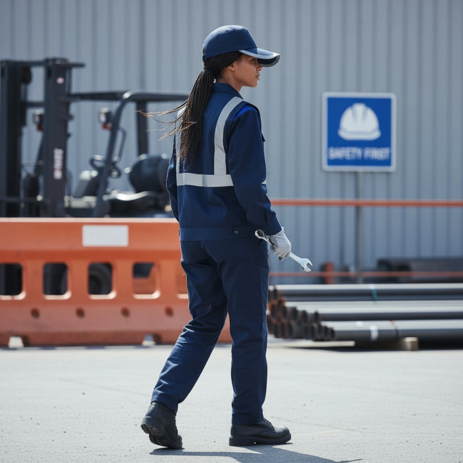 Safety Work Cap with Chin Strap Lightweight Baseball-Style Bump Cap Hat Cotton Slim-Fit for Workers, Maintenance