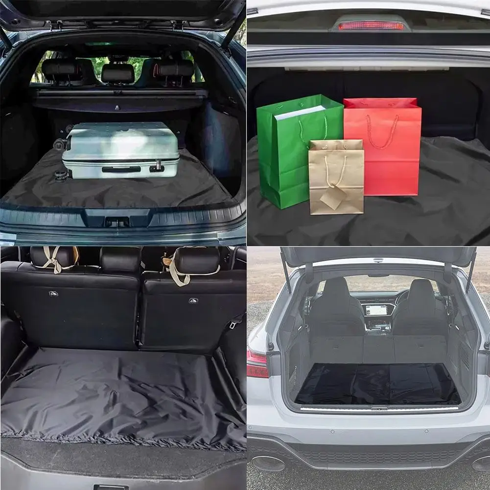 Car Universal Waterproof Polyester Fiber Cargo Mat Portable Dustproof Luggage Liner Pet Mat For Car SUV Trunk Protection Z3R6