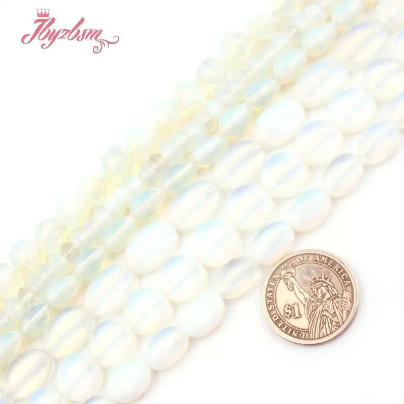 

Круглые овальные капли монет без кристаллов, белые опалитовые стеклянные бусины, 15 дюймов, для самостоятельного изготовления браслетов, ожерелий, ювелирных изделий, аксессуары