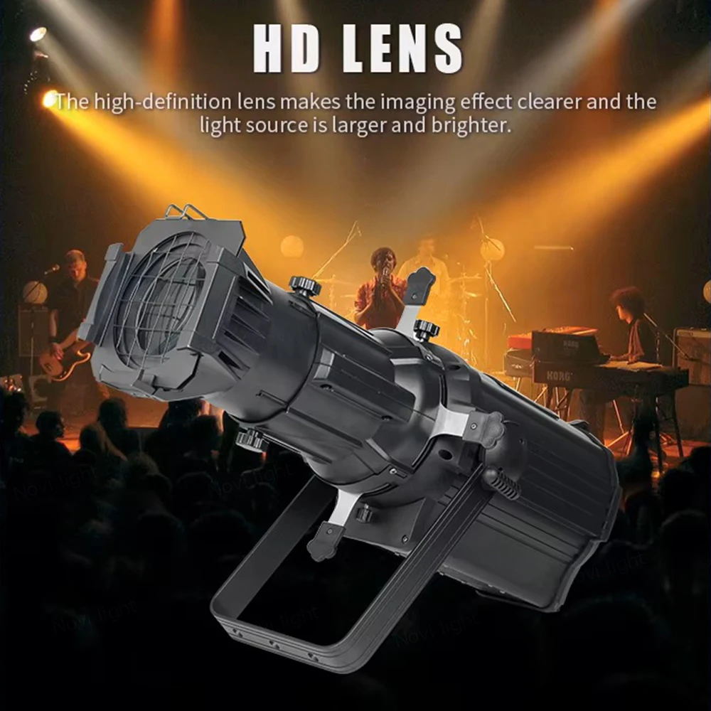 

Светодиодный профильный прожектор RGBW 300 Вт (холодный/теплый белый) DMX512 для сцены, театра, церкви, эллипсоидальный профильный прожектор Leko