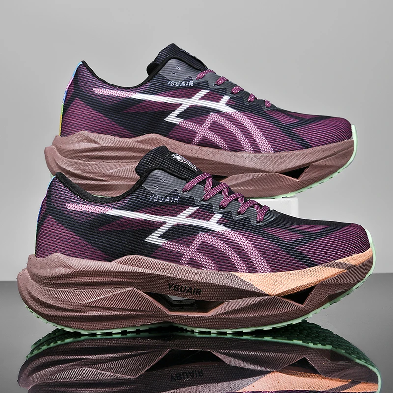 Zapatillas de running para hombre, con placa de carbono, ideales para tenis, transpirables, antideslizantes, para actividades al aire libre, zapatillas deportivas para mujer, ligeras, para entrenamiento de maratón.